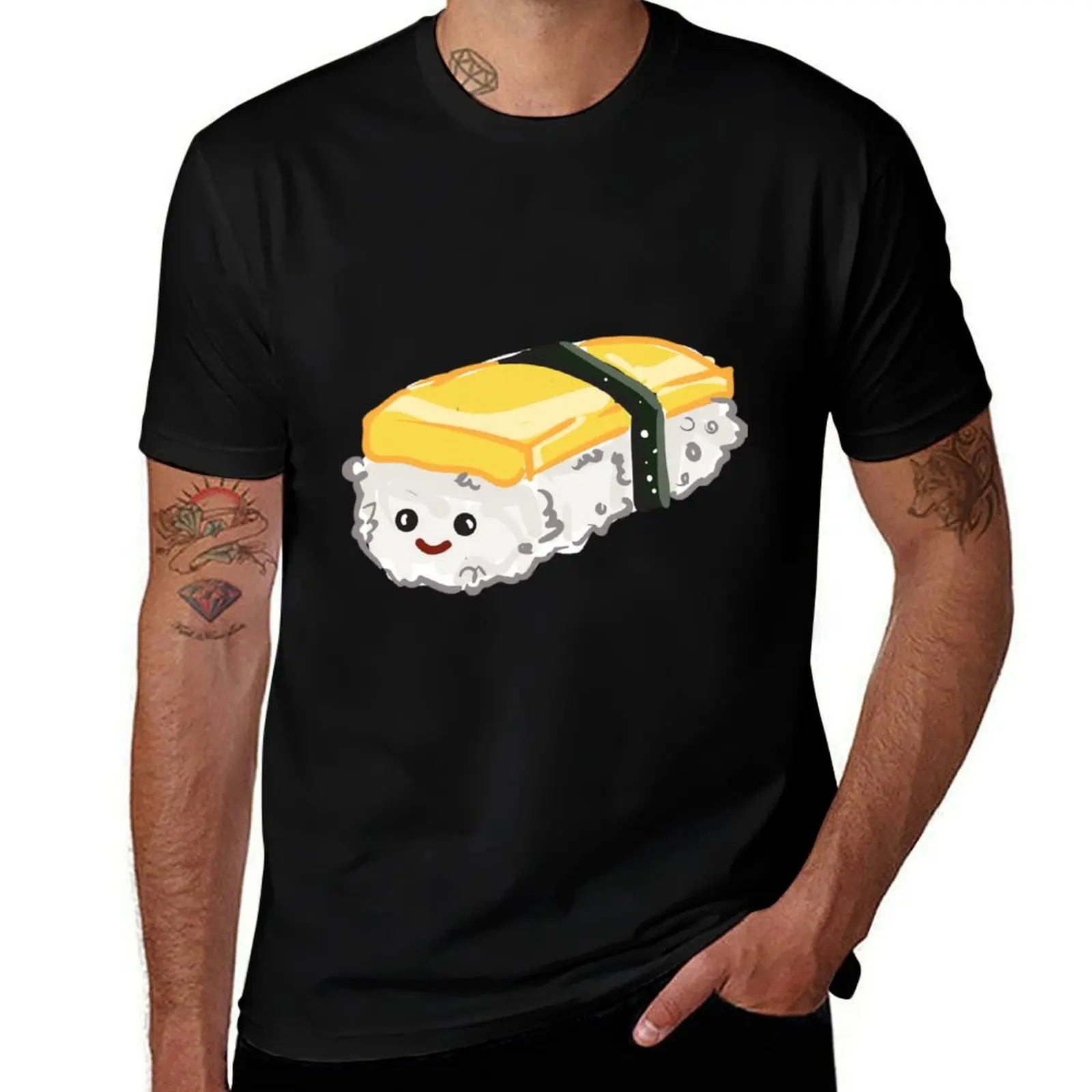 Tamago Nigiri Sushi T-Shirt im Vintage-Stil bedrucktes Oberteil