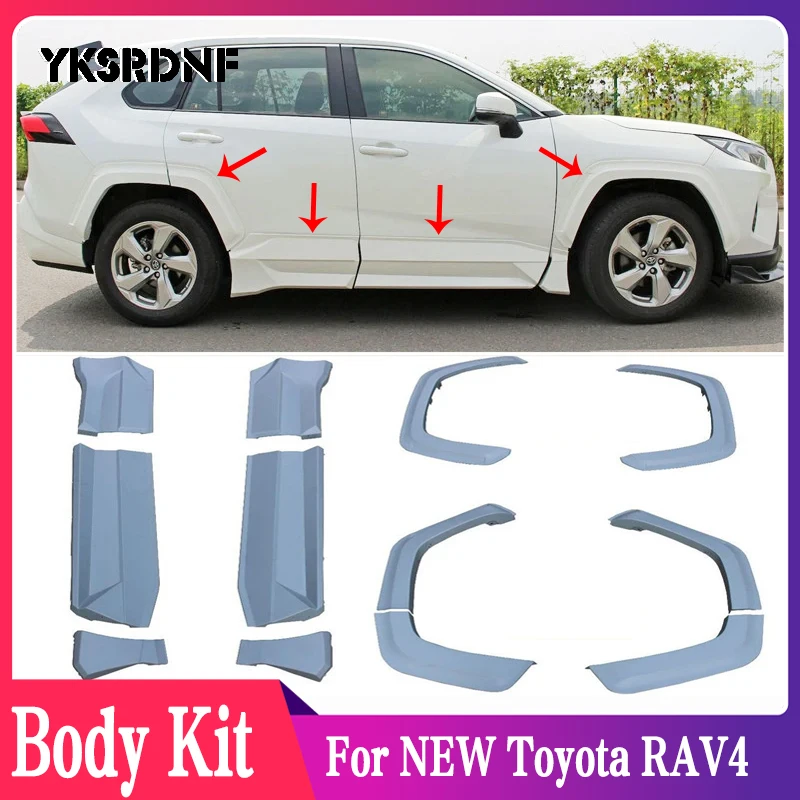 For NEW Toyota RAV4 Car Wide-Body Accessories Side Diffuser Dedicated ABS Material Body Kit Spoiler 2020 2021 2022 Year