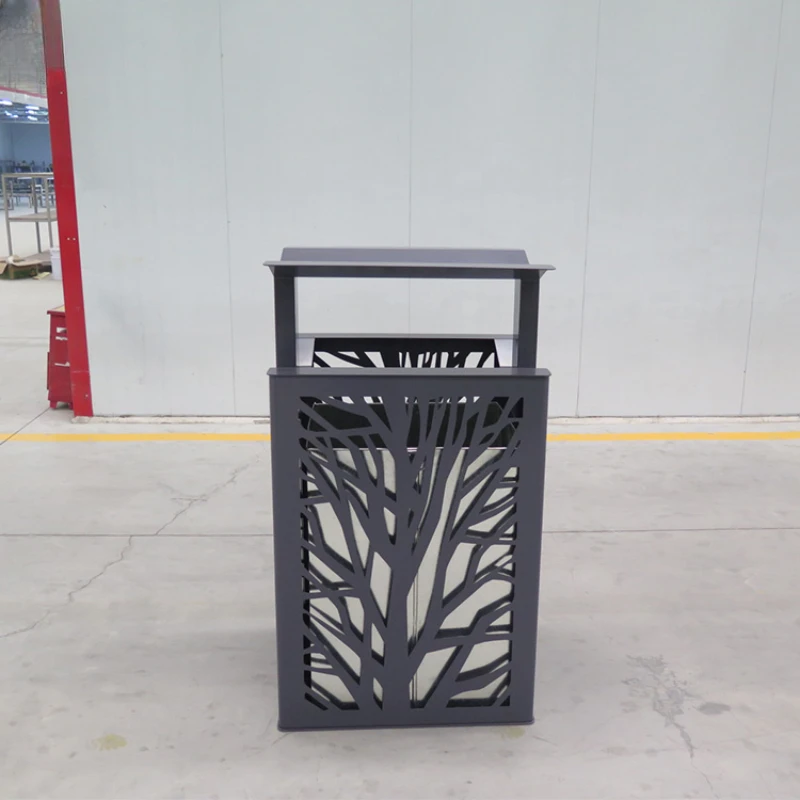 

Factory Wholesale Outdoor Public Street Municipal Park Trash Can Steel Garbage Waste Bin container