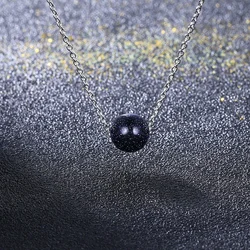 Natural Blue Sandstone Pendant Necklace S925 Silver Necklace for Women Fashion Jewelry Wedding Engagement Gifts