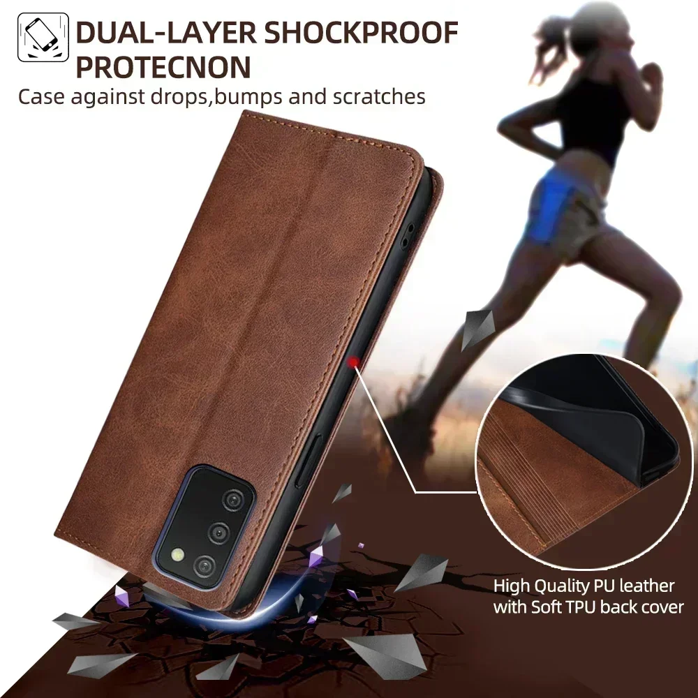 Funda de cuero de lujo para teléfono Samsung Galaxy A90, A80, A70, A60, A50, A50S, A40, A30, A21S, A20S, A10, con ranuras para tarjetas