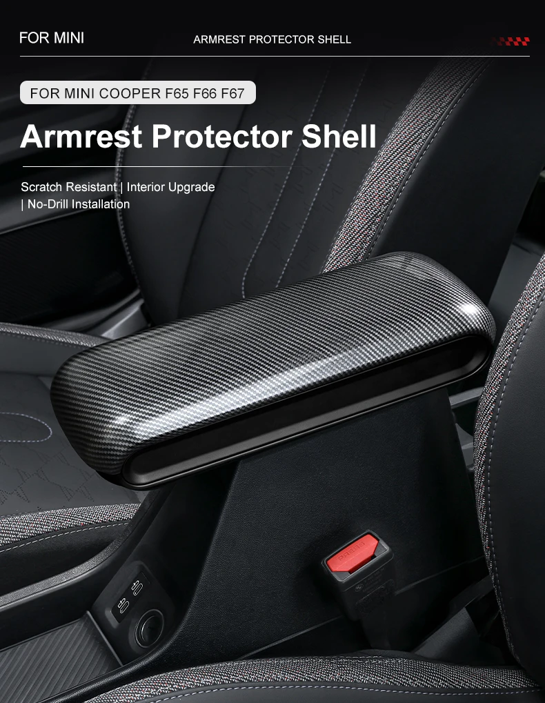 Auto-Mittelkonsolen-Organizer Armlehnenbox-Verkleidungsabdeckung für MINI COOPER S F66 F65 F67 ABS Auto-Innenzubehör – Detail 2