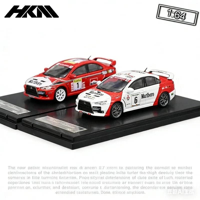

Коллекционная модель спортивного автомобиля HKM 1:64 Mitsubishi Lancer EVO X 10-го поколения, раллийная, памятная, из сплава, для декора