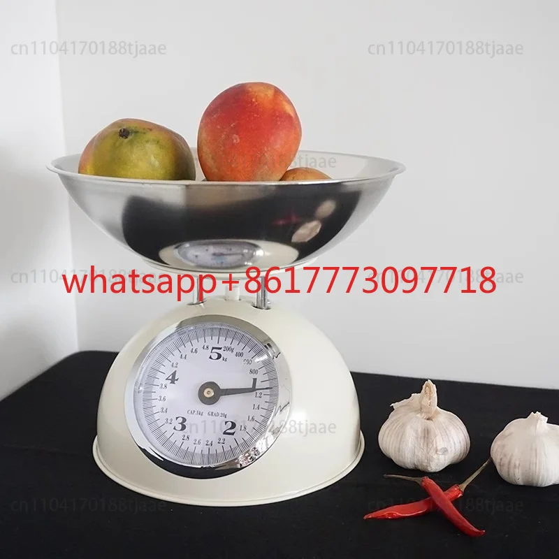 Small 5kg Retro Mechanical Platform Scale, Kitchen Measuring Scale, Pastry Baking Restaurant Decoration