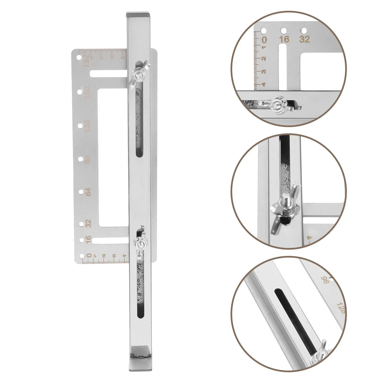 Stainless Steel Cabinet Pull Template Tool Adjustable Drill Guide for Precise Handle Positioning Woodworking Carpentry Cabinet