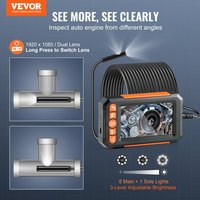 VEVOR Endoscope Camera with Light Dual Lens Industrial Borescope 4.3\