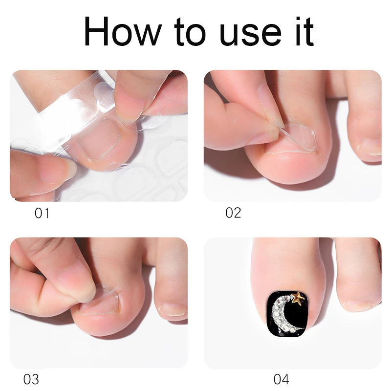 عصا على 24 قطعة تصميم فرنسي وهمية تو مسمار اضغط على تو الأظافر كاذبة الاكريليك قابلة لإعادة الاستخدام تو مسمار مع أدوات لاصقة #5