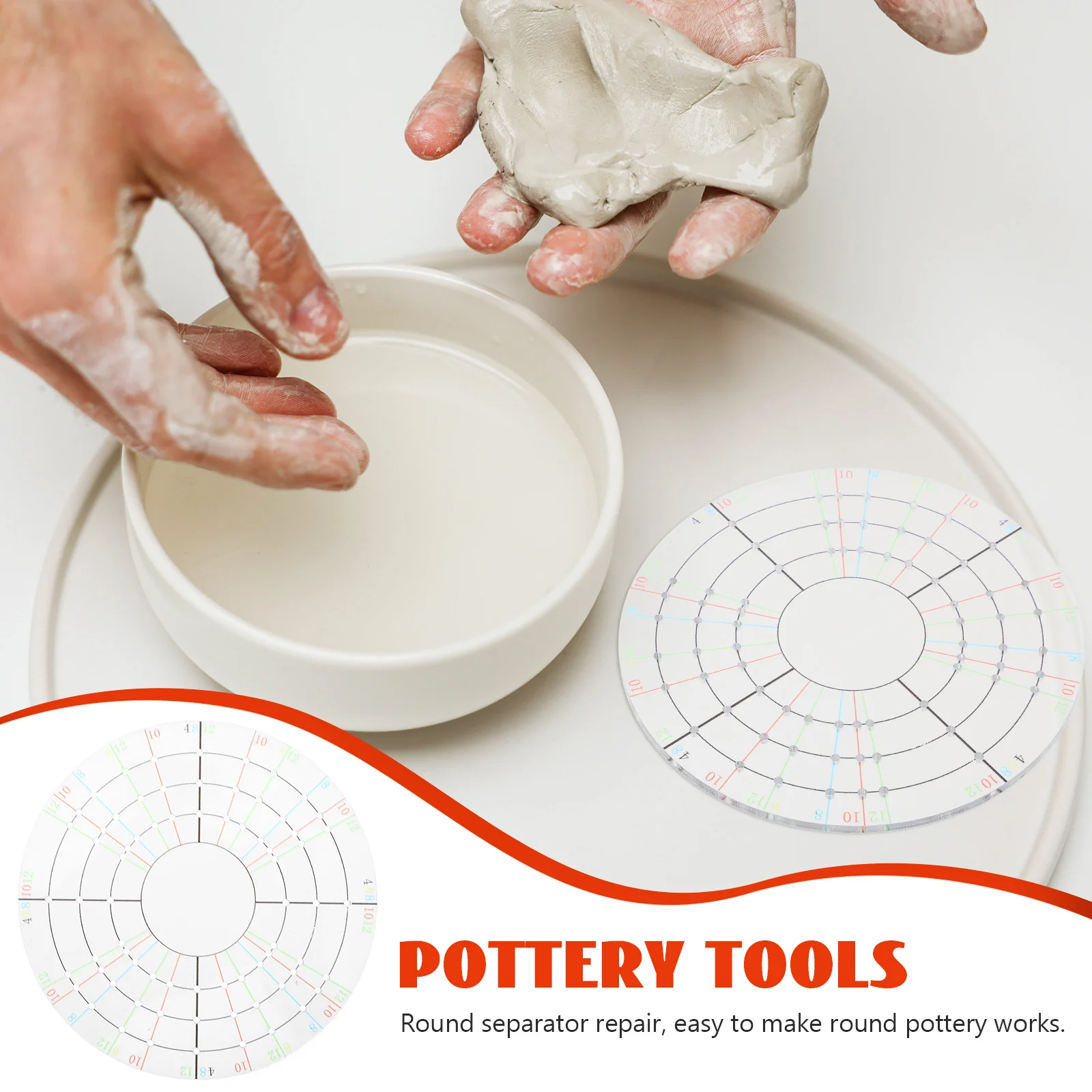 أداة تشذيب الفخار مقسم الطين أكريليك دائري لمشاريع السيراميك الدوارة أداة تشذيب الطين عجلة الفخار