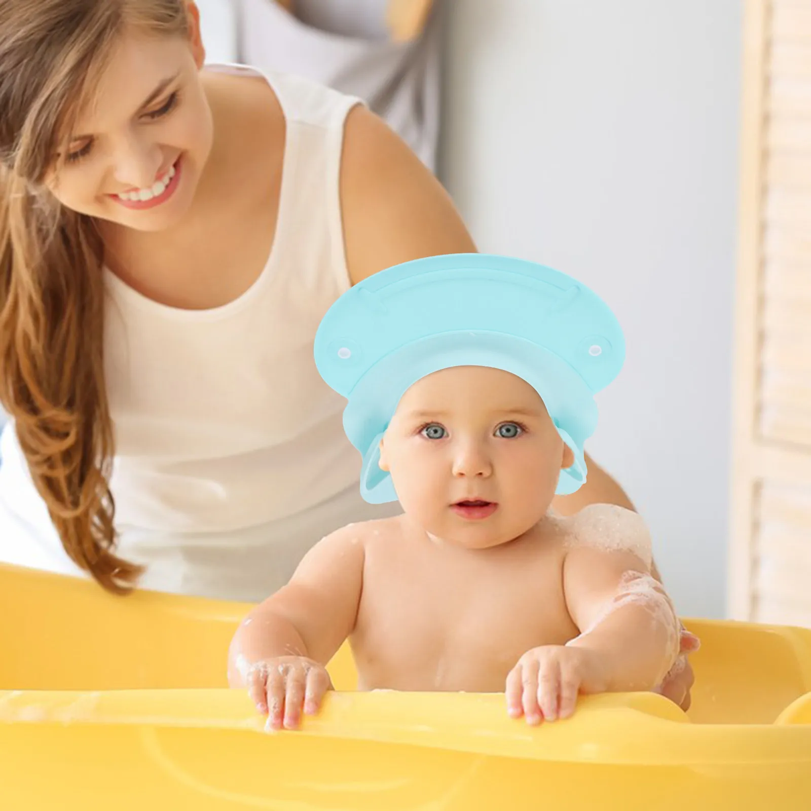 

Baby Bathing Hat Soft Silicone Adjustable Waterproof Cartoon Shower Cap Kids Infant Shampoo Protective Hair Wash Hat