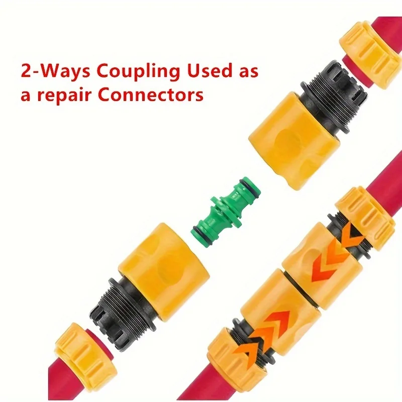 20-Piece Garden Hose Connector Set: Includes 10 Flow Connectors, 5 Tap Connectors, and 5 2-Ways Couplings