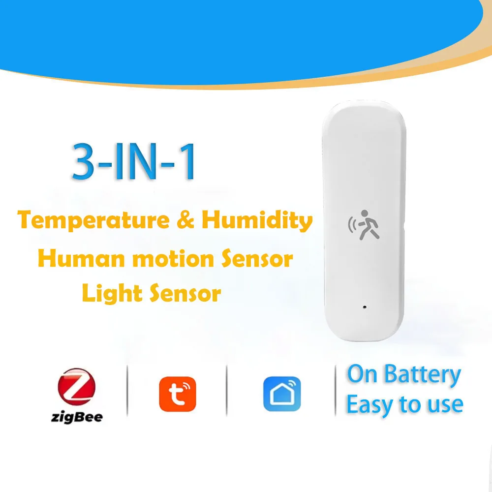 Tuya ZigBee Smart Pir Motion Sensor Detector With Temperature and Humidity Sensor  Security Burglar Works With Home Assistant
