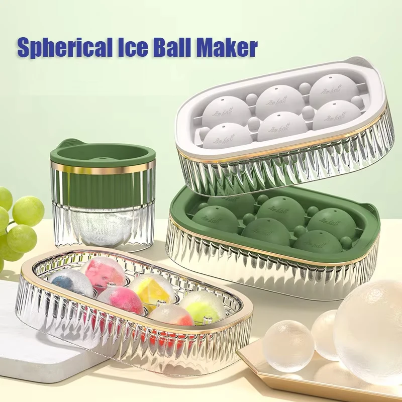 Ice Cube Mold Round Ice Hockey Premium Silicone Sphere Molds Seamless Mold Whiskey Cocktail Kitchen Must-Have for Chilled