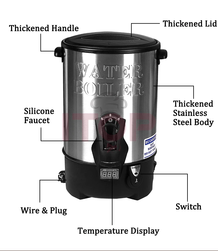 STLF JW المطبخ التجاري ملك الكمية الكهربائية الساخنة 12 لتر سخان 220 فولت تصميم فريد 1500 واط غلاية مياه للفندق