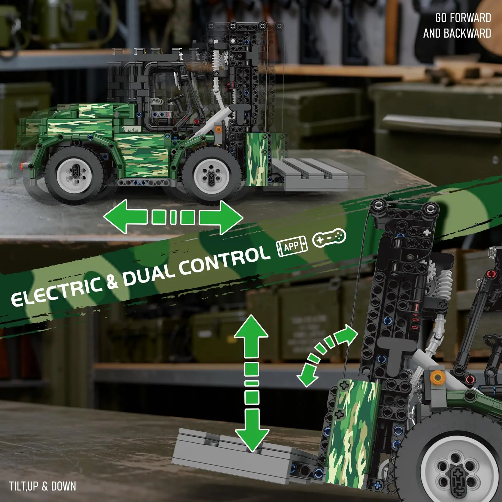 ألعاب سيارات تقنية من مولد كينج 20050 مكعبات بناء شوكية عسكرية RC 1312 قطعة شاحنات تجميع نموذج الطوب مجموعة هدايا للأطفال #4