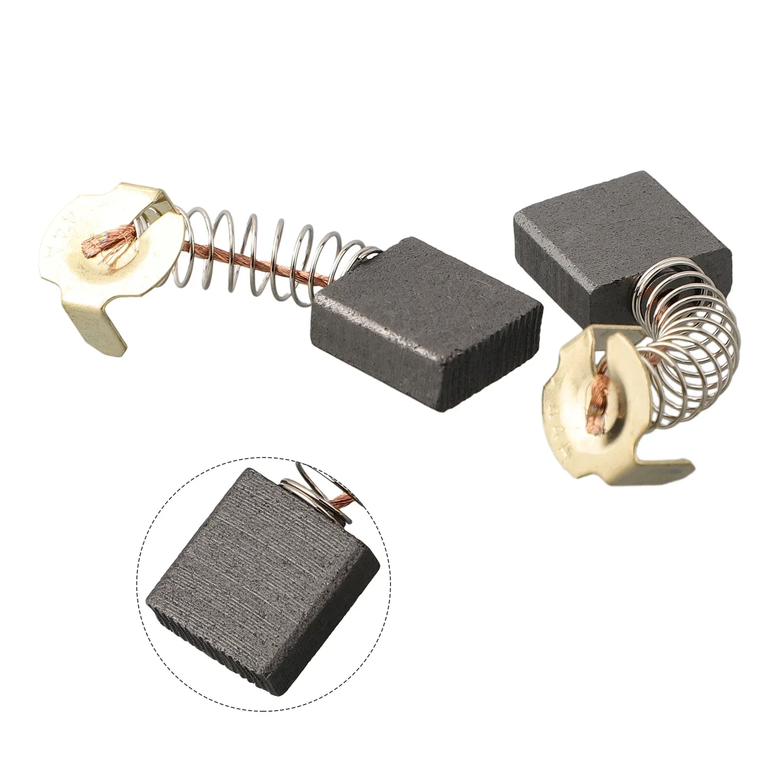 Replacement Part Carbon Brushes Blowers Cut-off Saws 2 Pcs Carbon + Metal Hand Tools 18mm X 17 X 7mm Brand New
