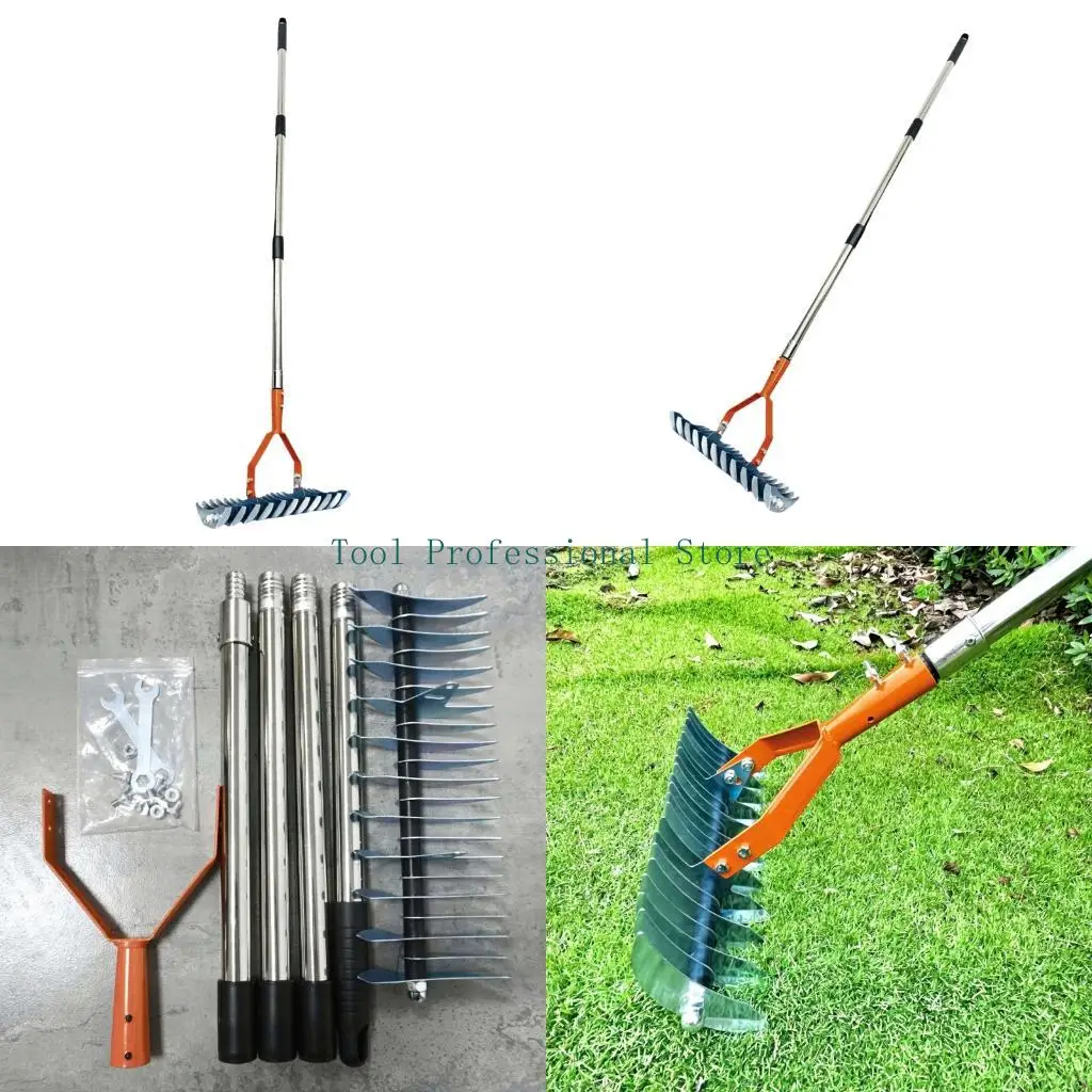 57QF Extended Length Manual Dethatcher Stainless Teeth For Outdoor Space Maintenance