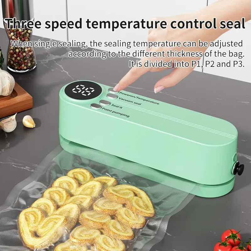 Electric Vacuum Sealer Food Clip Sealer Portable Sealing Machine For Bag Desktop Vacuum Packaging Machine Kitchen Food Storage