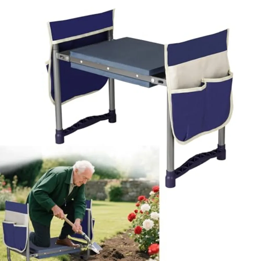 

Garden Kneeler and SeatFoldable Garden Stool 10.8" Wider Heavy Duty 2-in-1 Kneeling Pad Bench Kneeler and Seat Gardening Gifts