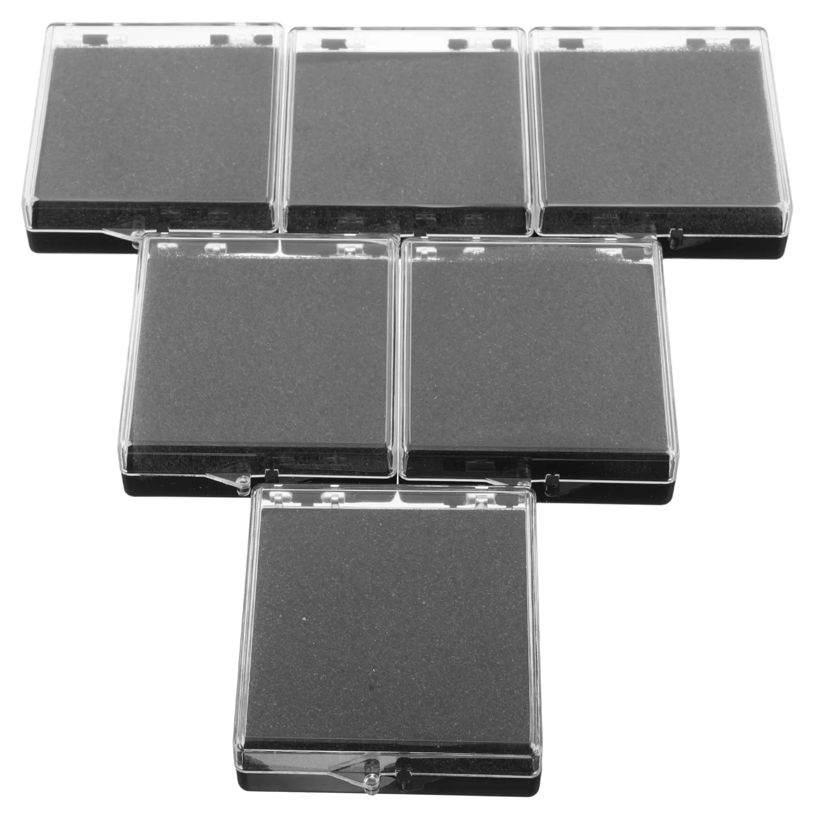 

12 Pcs Transparent Plastic Box 64x60x18mm Medal Display Case Black Sponge Lining Storage Organizer Brooch Case Label Display Box