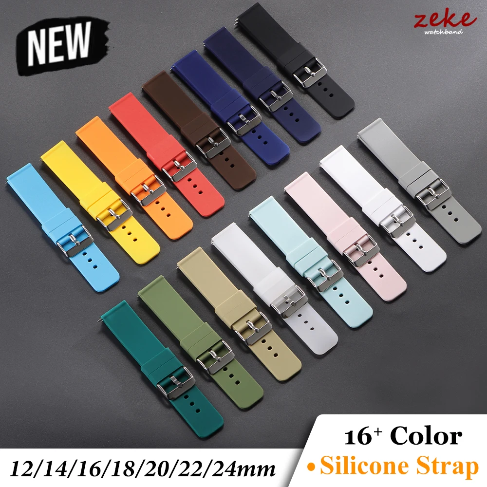 Universal Gummi Silikon Armband 12/14/16/18/20/22/24mm für Huawei GT4 Männer Frauen Weiche Sport Wasserdichte Smart Uhr Band Armband
