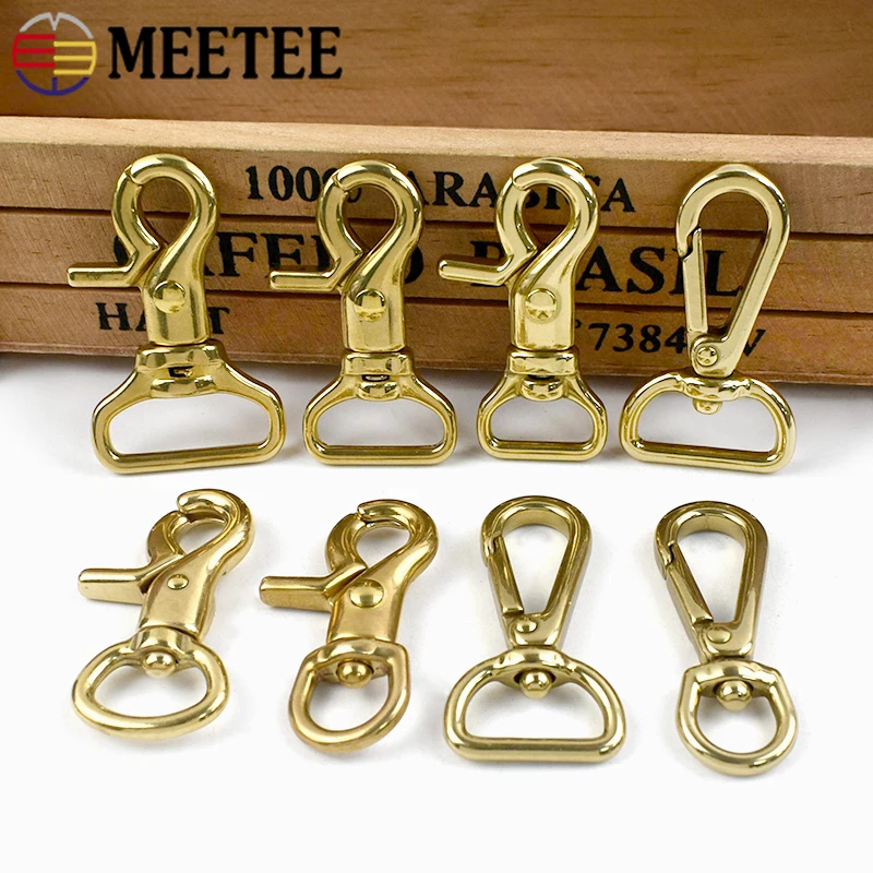 2/5/10 pezzi Meetee fibbia in metallo per tracolla girevole chiusura a moschettone in ottone grilletto fibbie a scatto tessitura collegare gancio accessori fai da te