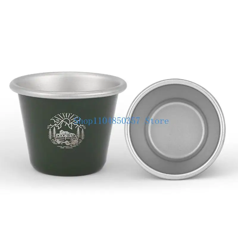 5ASD أكواب التخييم من الفولاذ المقاوم للصدأ لقهوة الشاي في الهواء الطلق استخدام مضغوطات مضغوطة الصدأ تحمل كوبًا سهلاً #5