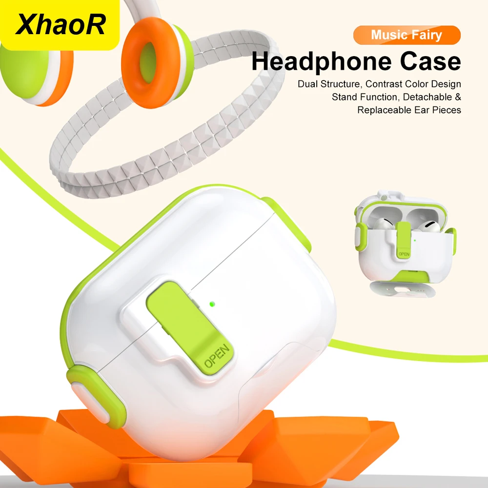Kopfhörer-Abdeckung für Airpods Pro 3, mit Magnet, Sicherheitsschloss, Haken, Telefonhalter, Lanyard und Schlüsselanhänger, Ganzkörper-Schutzbox