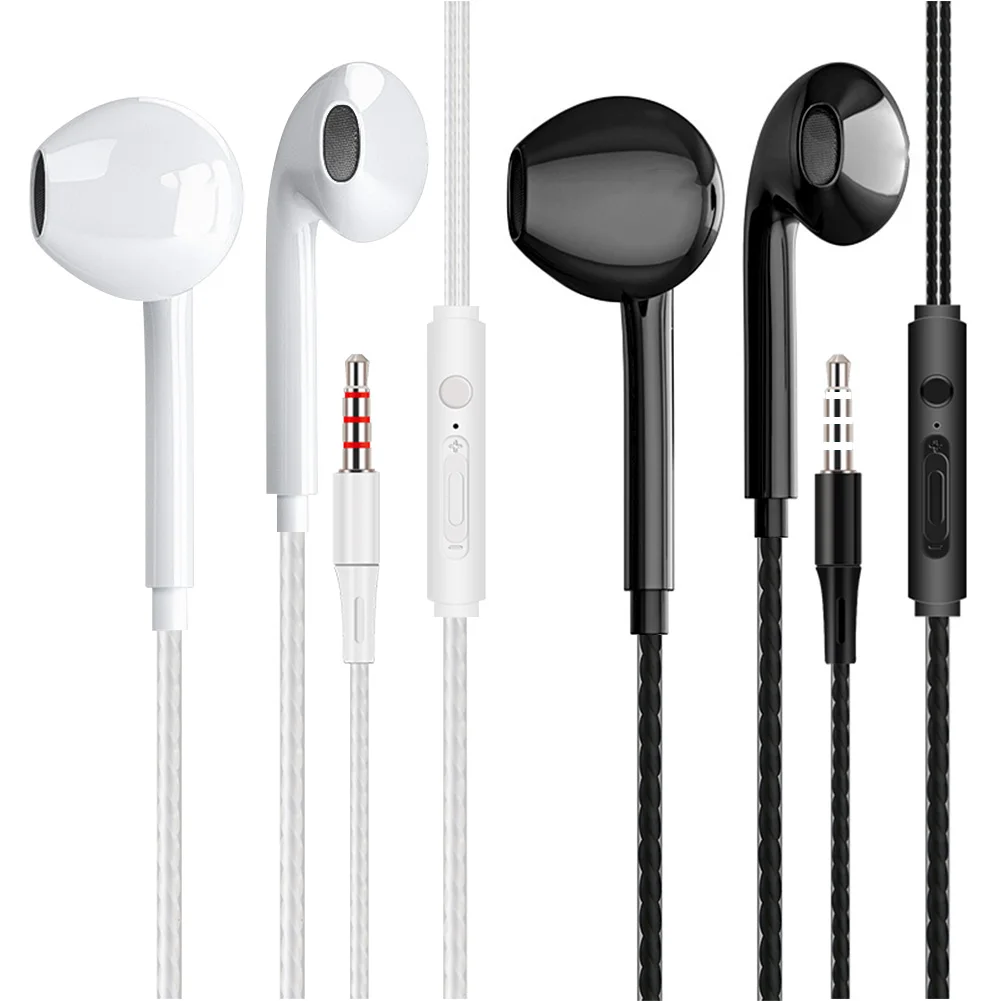 3.5mm Wired Headphones In Ear Headset Wired Earphones with Microphone Bass Stereo Earbuds Sports In-line Control For Phones