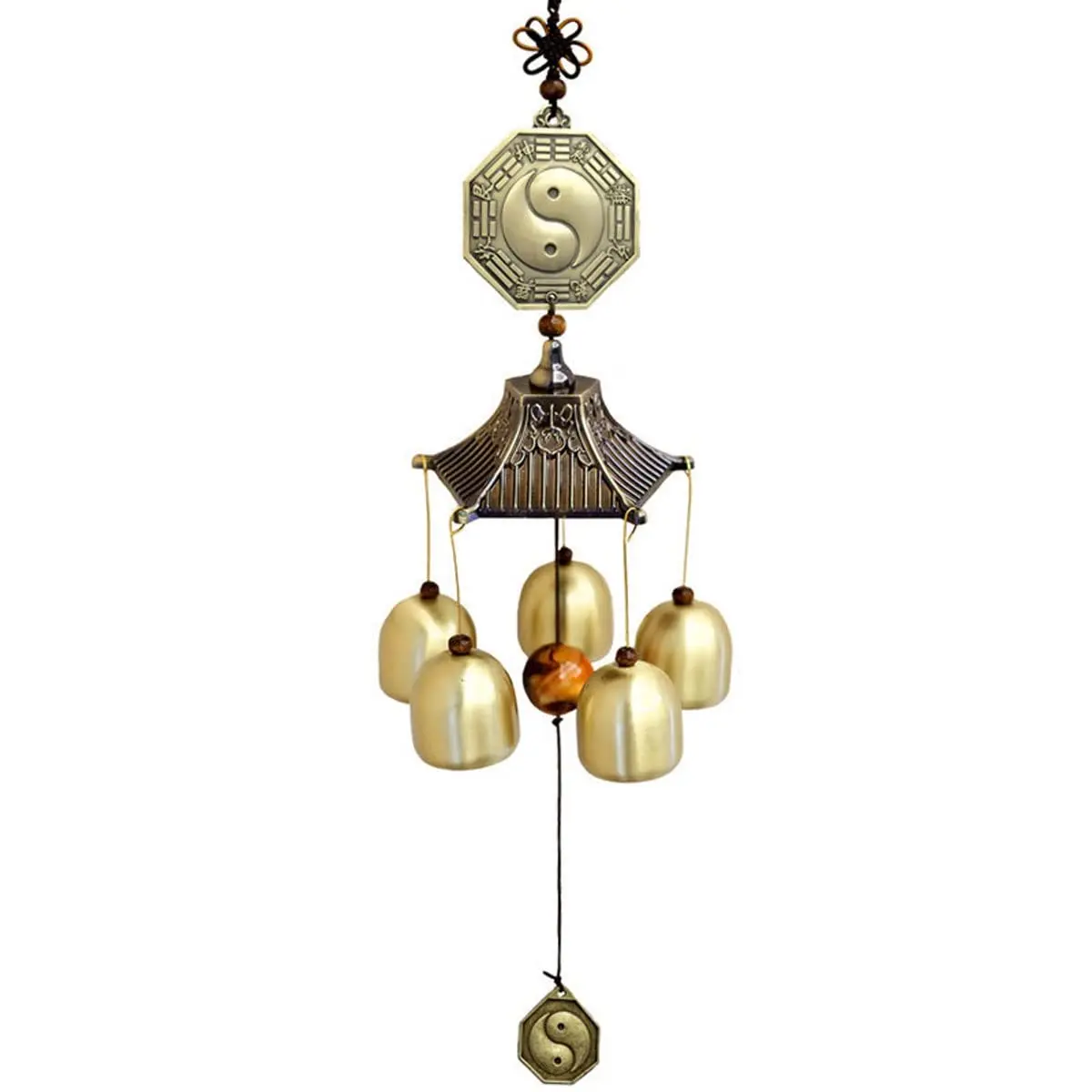 

Pure Copper 8 Trigrams 5 Bell Wind Chimes Calming Music Garden Patio Home Decor, Customized