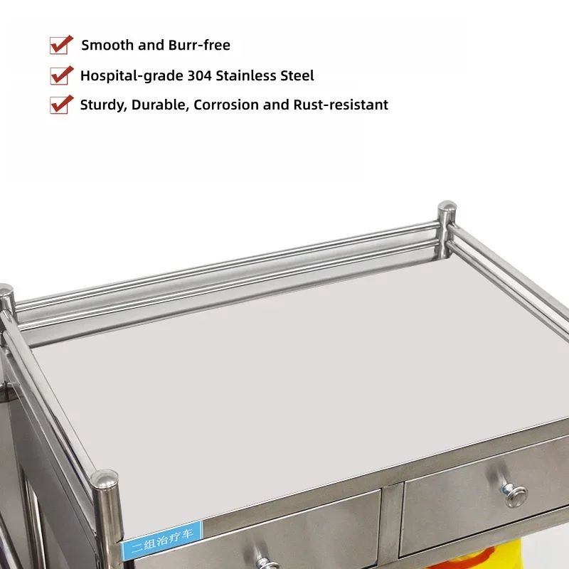 

Stainless Steel Multifunctional Medical Trolley Mobile Laboratory Utility Cart for Hospital Clinical Laboratory