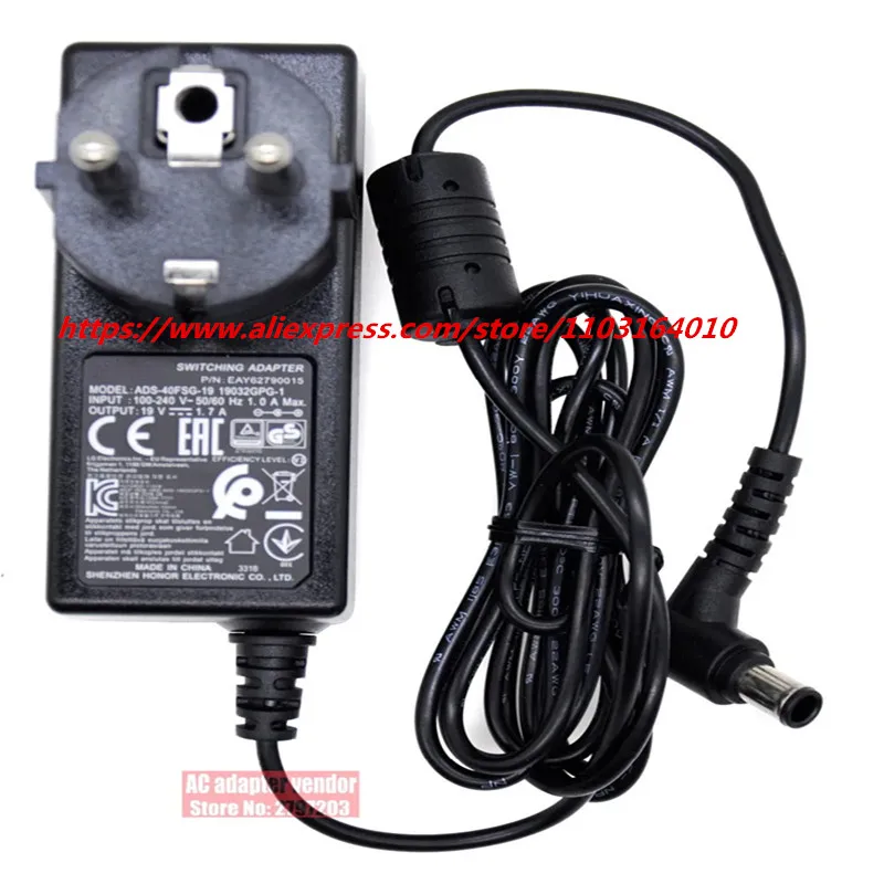Genuine 19V 1.7A Switching AC Adapter SPU ADS-40FSG-19 19032GPG-1 for LG LED  Monitor E1948S E2242C E2249 Power Supply Charger