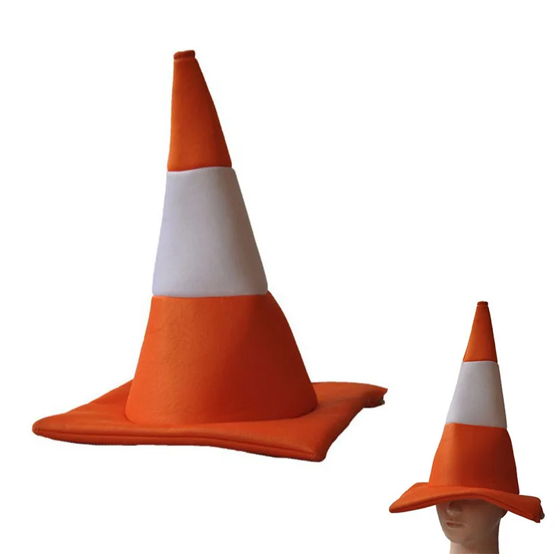 

New Funny Foldable Traffic Cone Hat Dress Up Masquerade Stage Hat Role Play All Age Halloween Costume Funny Hat Cosplay Event