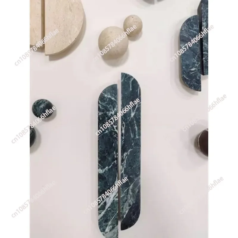 100% Natural Marble Handle French Drawer Wardrobe Handle High-end Villa Home Decoration Doorknob 1 piece