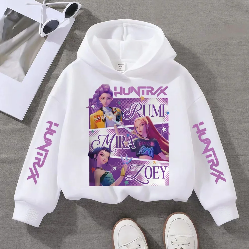 Y2K KPop Demon Hunters Hoodies Teenage Girls Boys Rumi KPop Demon Hunters Hoody Autumn Casual Long Sleeve Children's Clothing