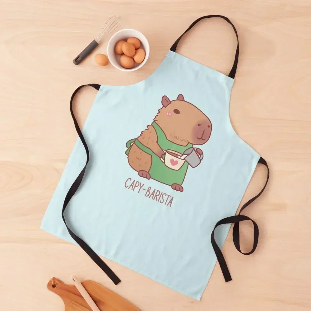 

Cute Capybara Barista Making Coffee Apron Chef Accessory For Women professional kitchen kindergarten teacher Apron