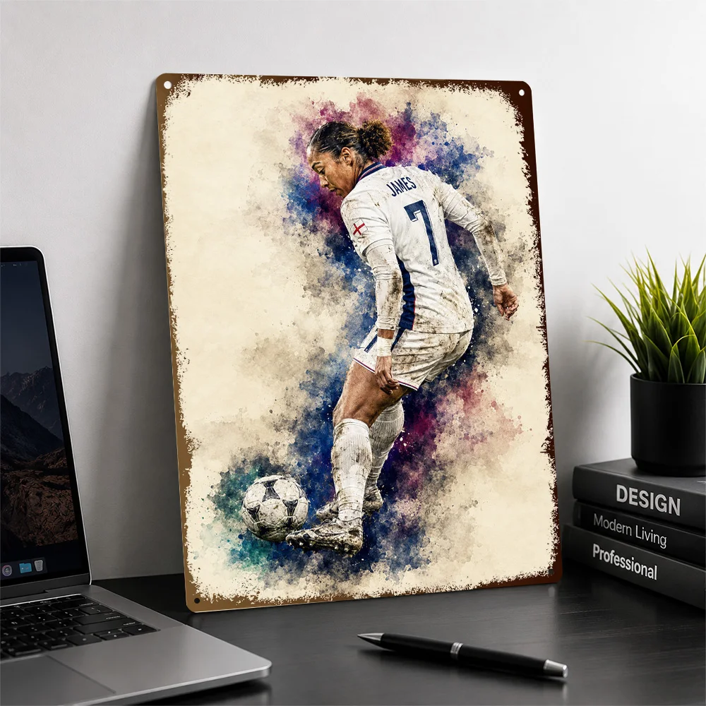 Lauren James Football Printed Poster Customized Metal Sign Club Hero Design Wall Art Perfect For Loyal Supporters In Game Room
