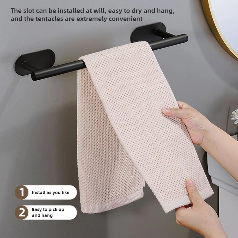 40 cm ohne Bohren, Handtuchhalter für Badezimmer, Wandbehang, Handtuchhalter, selbstklebender Handtuchhalter aus Edelstahl