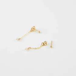 14K Gold Filled Pearl Chain Studs Small Pearl Studs Earrings Tarnish Resistant Earring Dainty Jewelry Earrings For Women