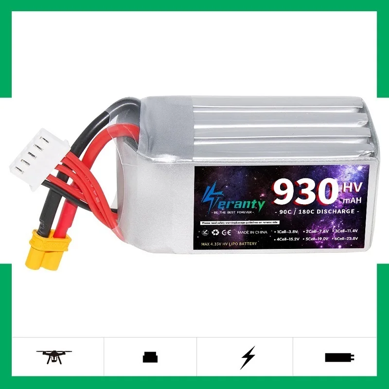 Teranty 4S 15.2V 90c 930Mah Lipo Batterij Met Xt60 Plug Voor Rc Fpv Vliegtuig Quadcopter Helikopter Drone Racing Model Hobby1-3PCS