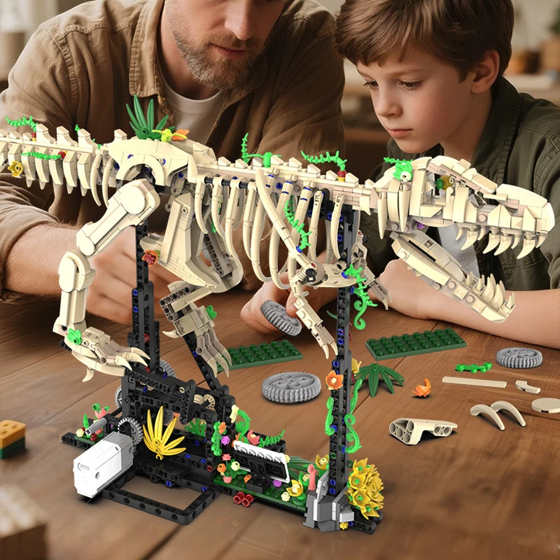 

В НАЛИЧИИ MOC Idea Electric Petrified Tyrannosaurus Rex Строительные блоки Кирпичи Модель Детские игрушки Рождественские подарочные наборы