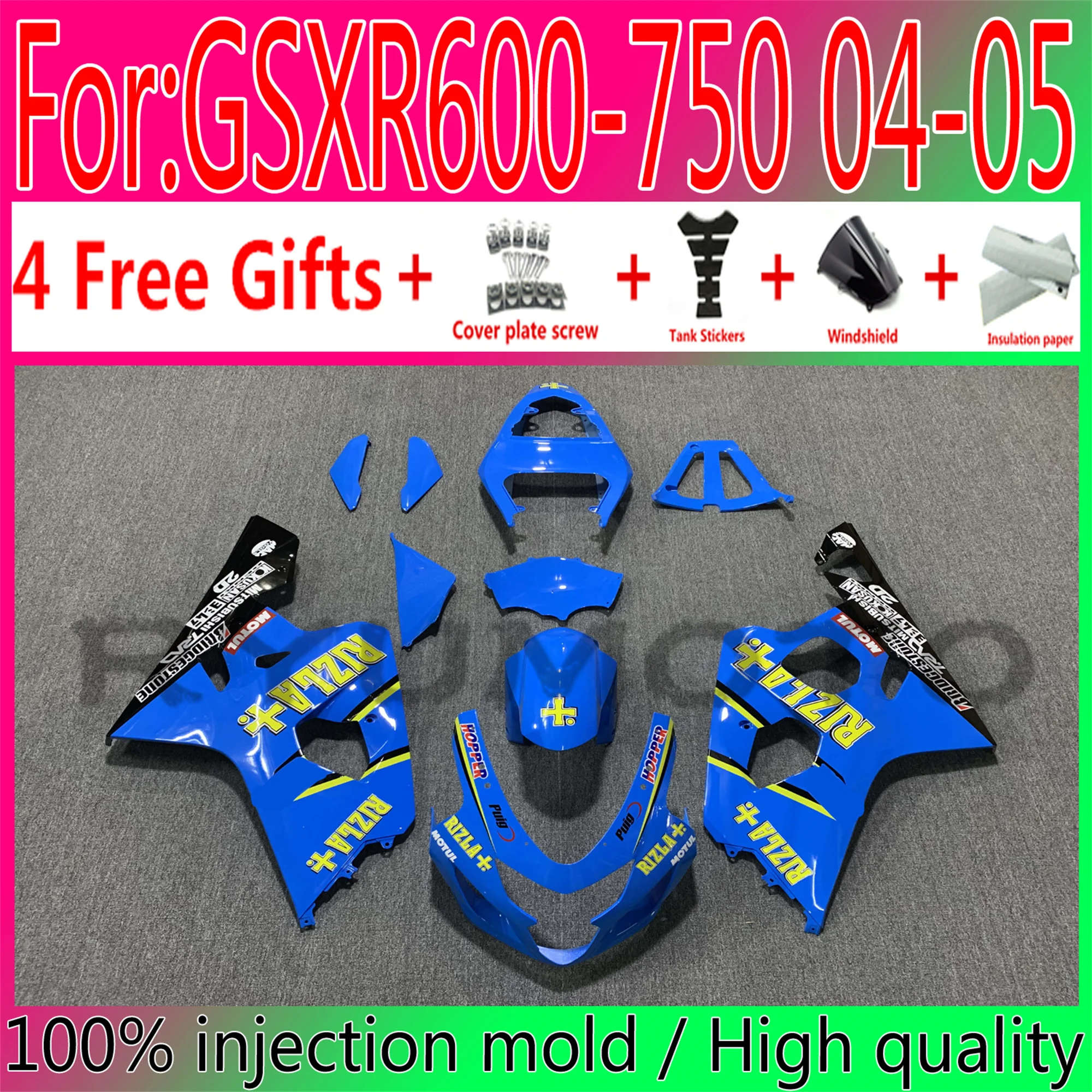 

New ABS Motorcycle Injection Mold Fairing For Suzuki GSXR600 GSXR750 GSXR 600 750 K4 2004 2005 04 05 Fairings