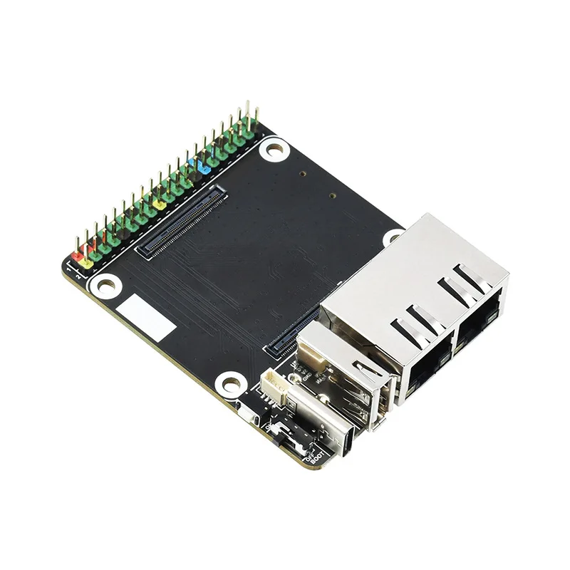 Raspberry Pi CM4 Dual Gigabit Ethernet Mini Expansion Board - Onboard Micro SD Slot & Fan Connector