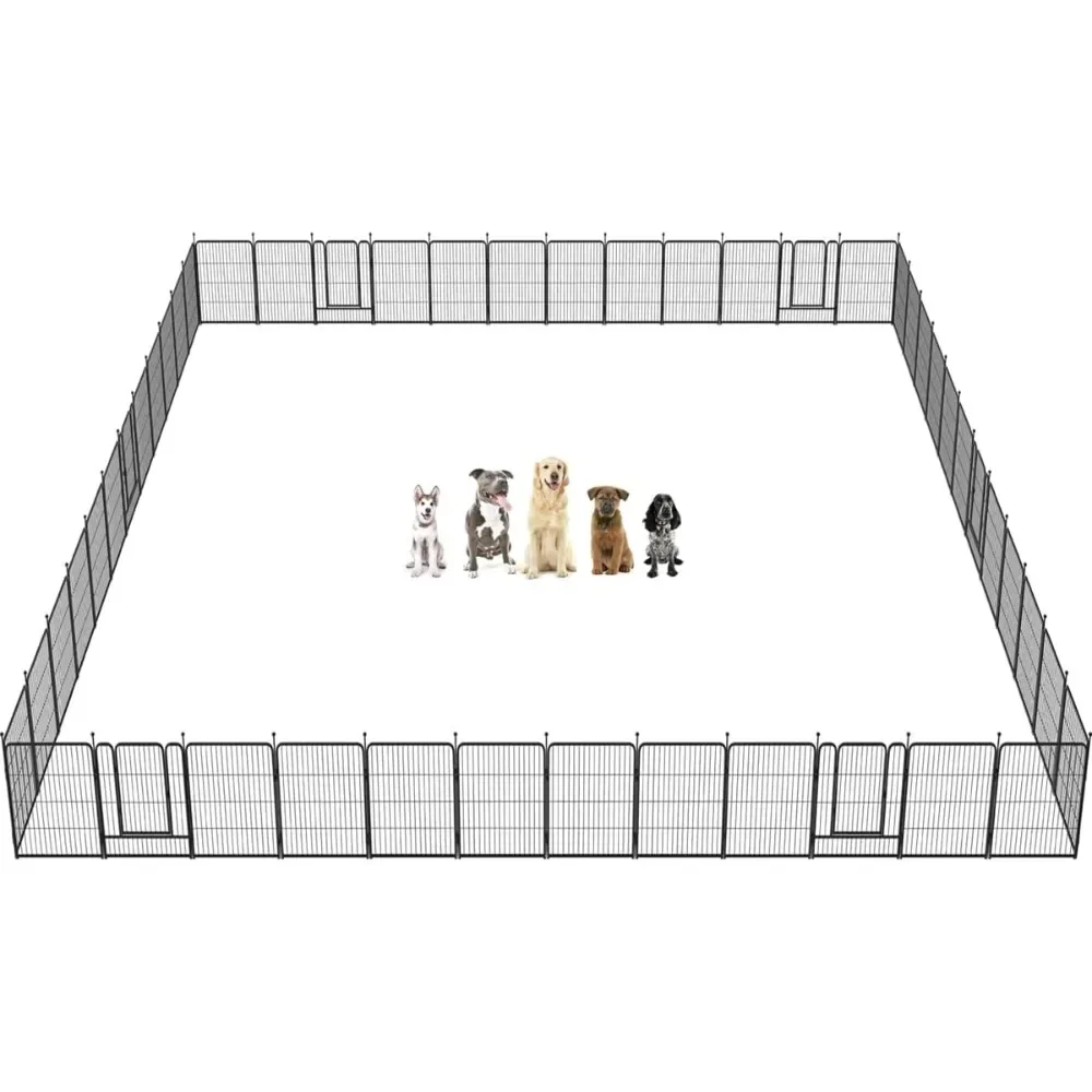 

Fence, Rollick Dog Playpen Designed for Camping, Yard, 32" Height for Small/Medium Dogs, 48 Panels, Fence