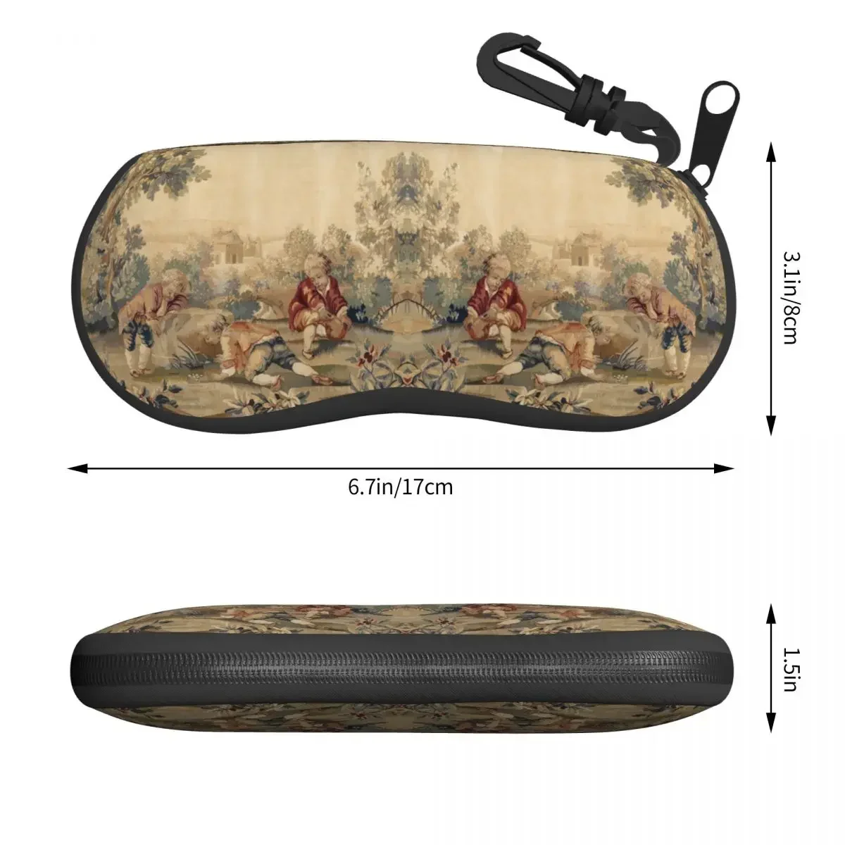 Vintage Antique Aubusson French Bohemian Floral Shell Glasses Case Unisex Fashion Eyeglasses Case Sunglasses Protector Box