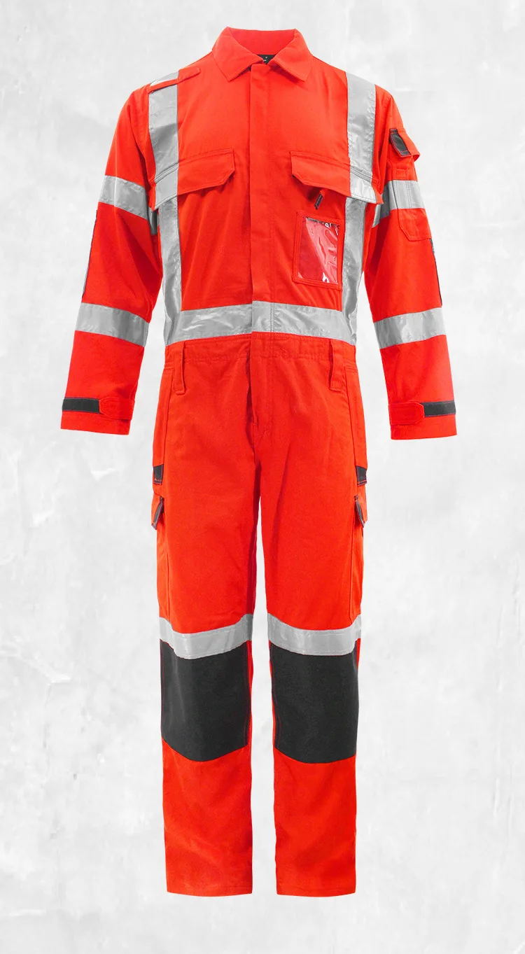 Work Overalls Hi Vis Reflective Safety Miner Working Coveralls Auto Repair Mechanic Multi Pocket Worker Uniforms Welder Jumpsuit