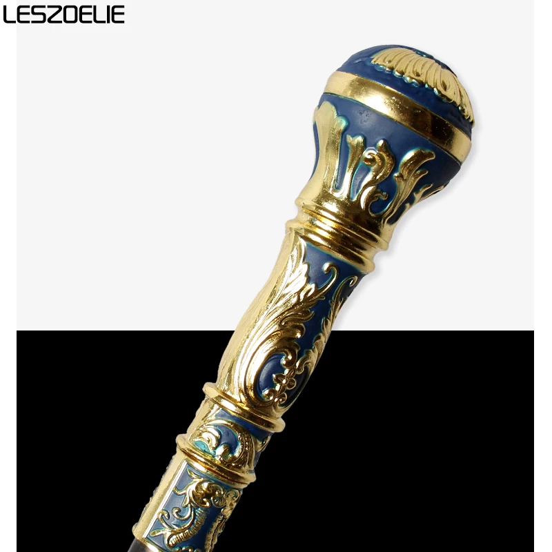 93cm de luxo ouro com azul bengala homem moda bengala mulher festa casamento varas senhora elegante do vintage bengala