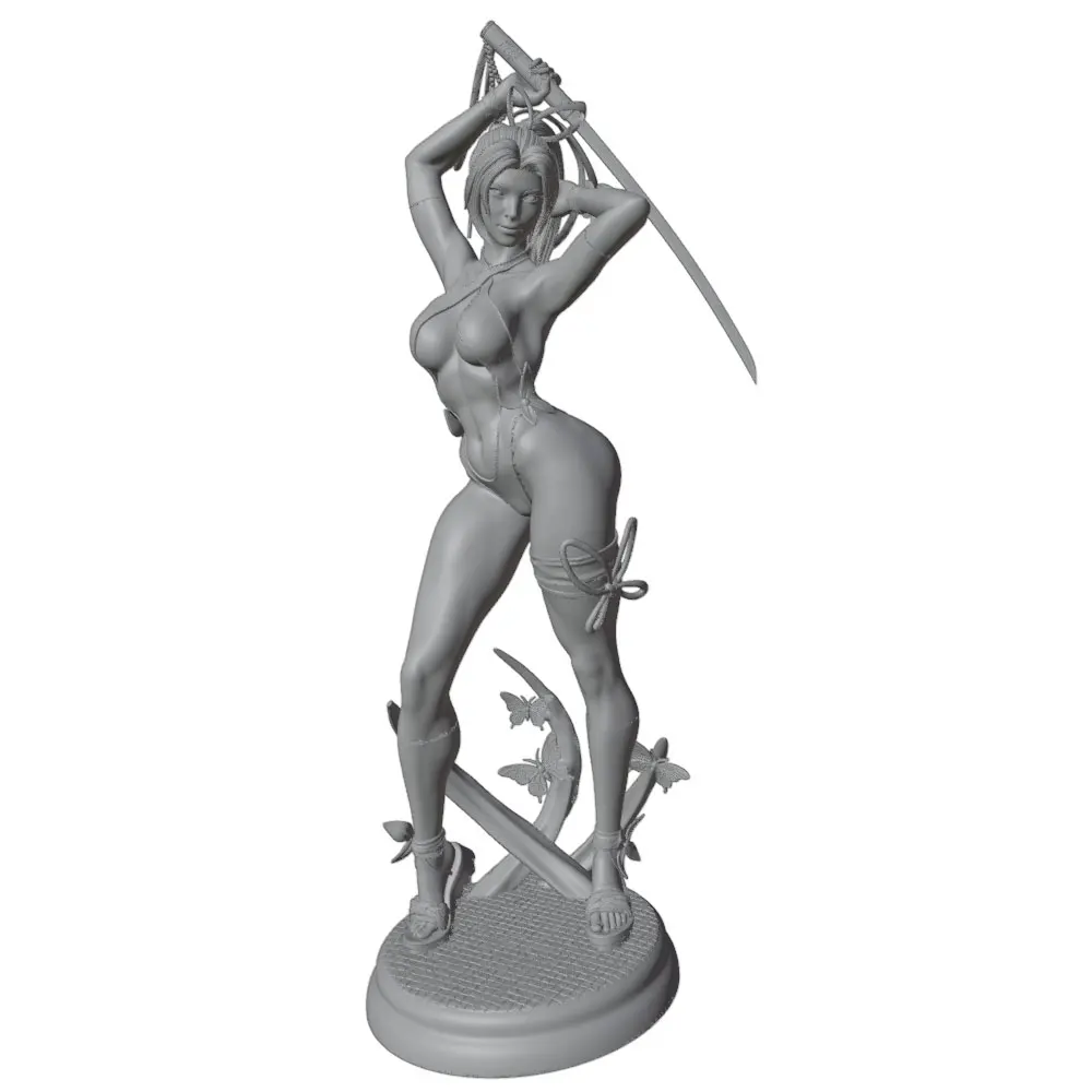1/24 Female 	Warrior Resin Model Kits GK Miniature 3D Printed Gray Model Figurine DIY Doll Collection Unassembled And Unpainted view 2
