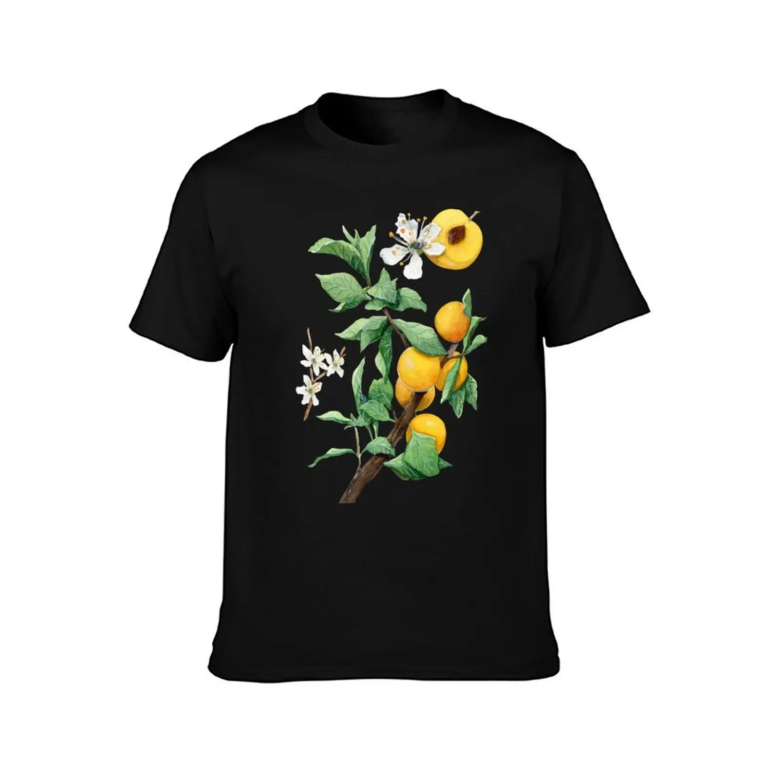 Mirabelle Plum Tree Botanical Illustration T-Shirt funny t shirts cotton T-Shirt