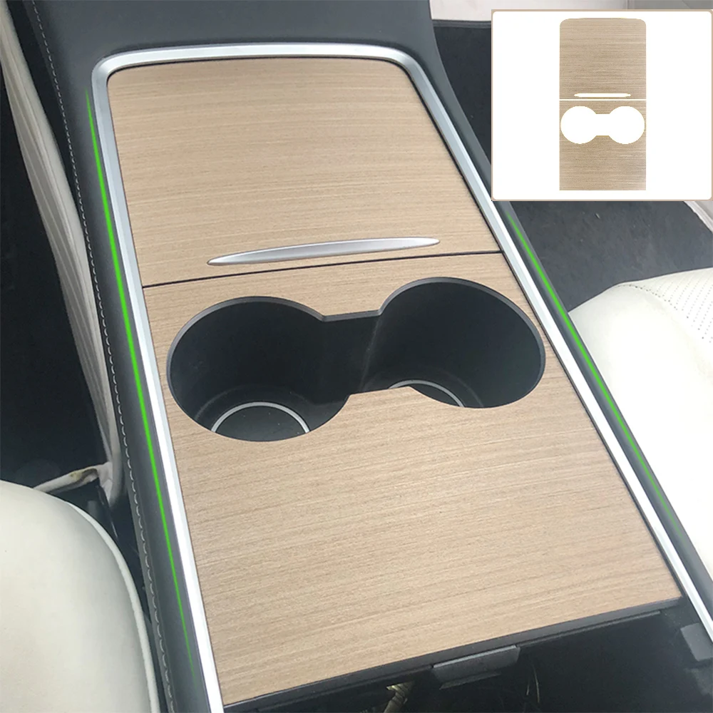 For Tesla Model 3/Y 2021-2023 solid wood Central Control Panel Sticker Car Accessories Interior Protective Wood Console Stickers