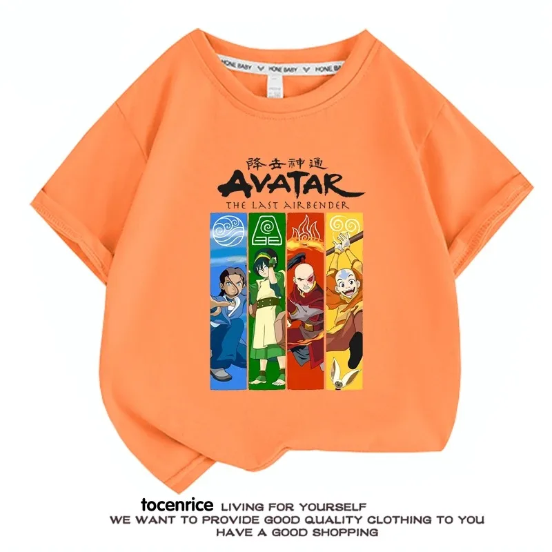 Anime Avatar The Last Airbender T Shirts Summer Fashion Kids Casual Boys Girls Unisex Crew Neck Tshirt Top Parent-child Clothing